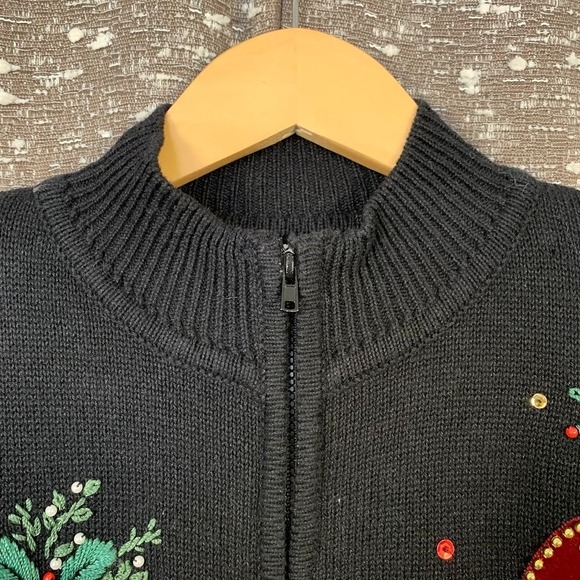 Vintage Heirloom Collectibles Sweater Womens Medium Boots Christmas Cardigan - Picture 6 of 12